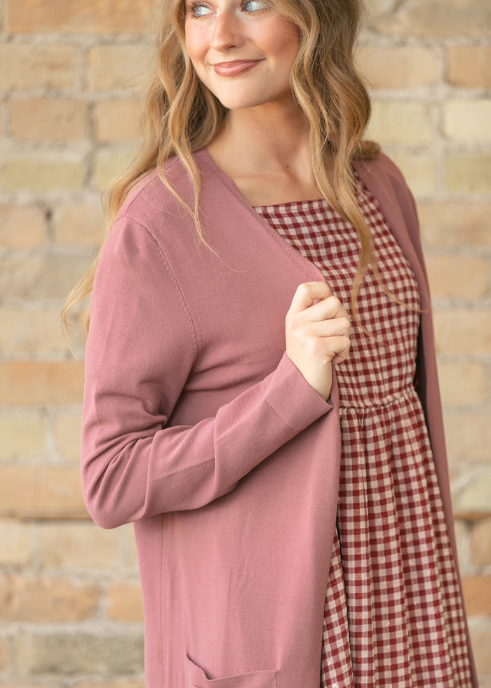 Cally Mauve Open Front Cardigan IC Layering Essentials