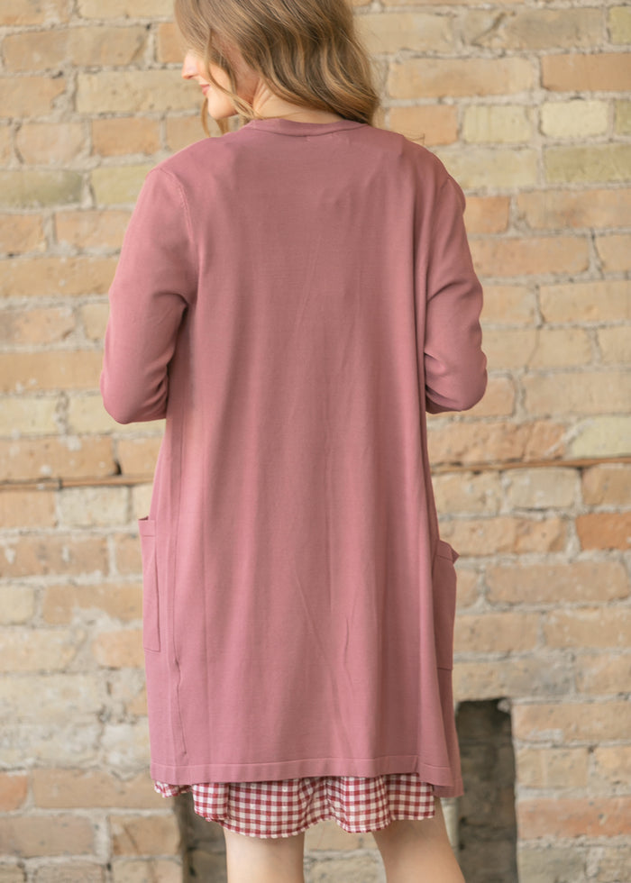 Cally Mauve Open Front Cardigan IC Layering Essentials