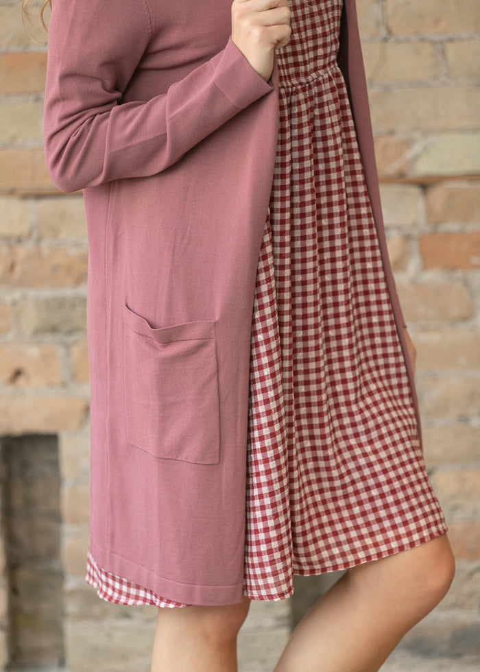 Cally Mauve Open Front Cardigan IC Layering Essentials
