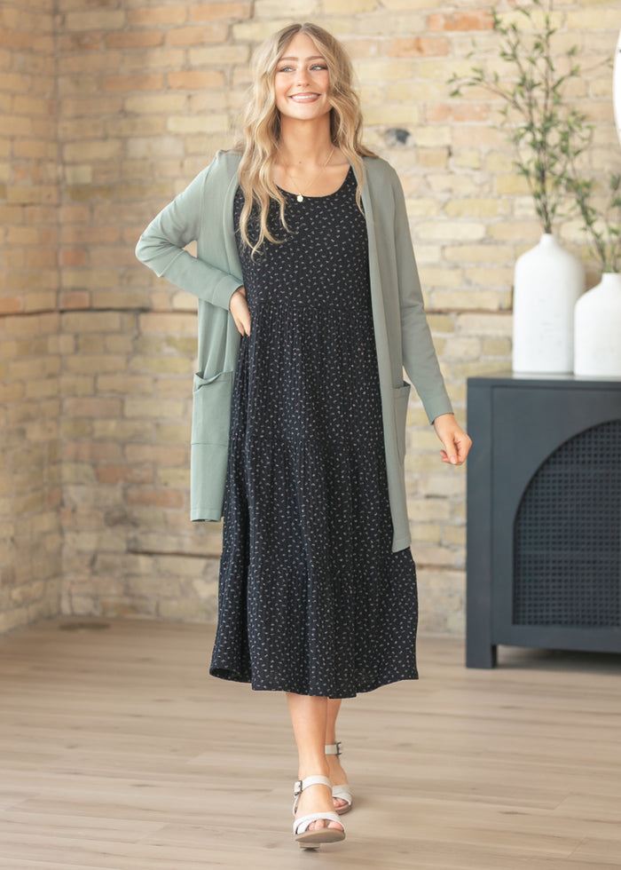 Cally Olive Open Front Cardigan FF Layering Essentials