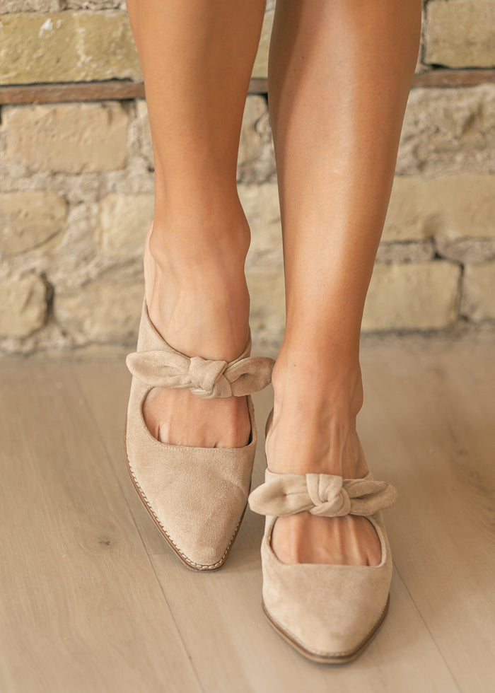 Camel Bow Detail Mule Shoes