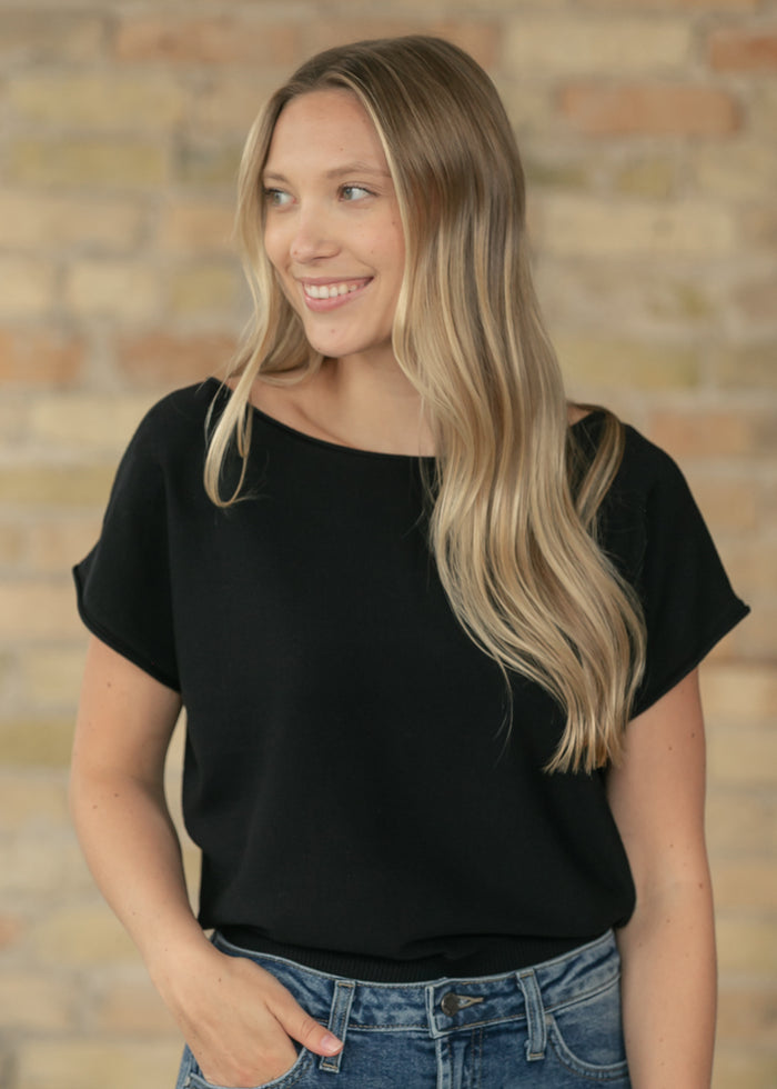Cap Sleeve Boat Neck Top FF Tops