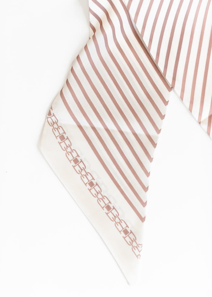 Caramel Striped Silky Skinny Scarf Gifts