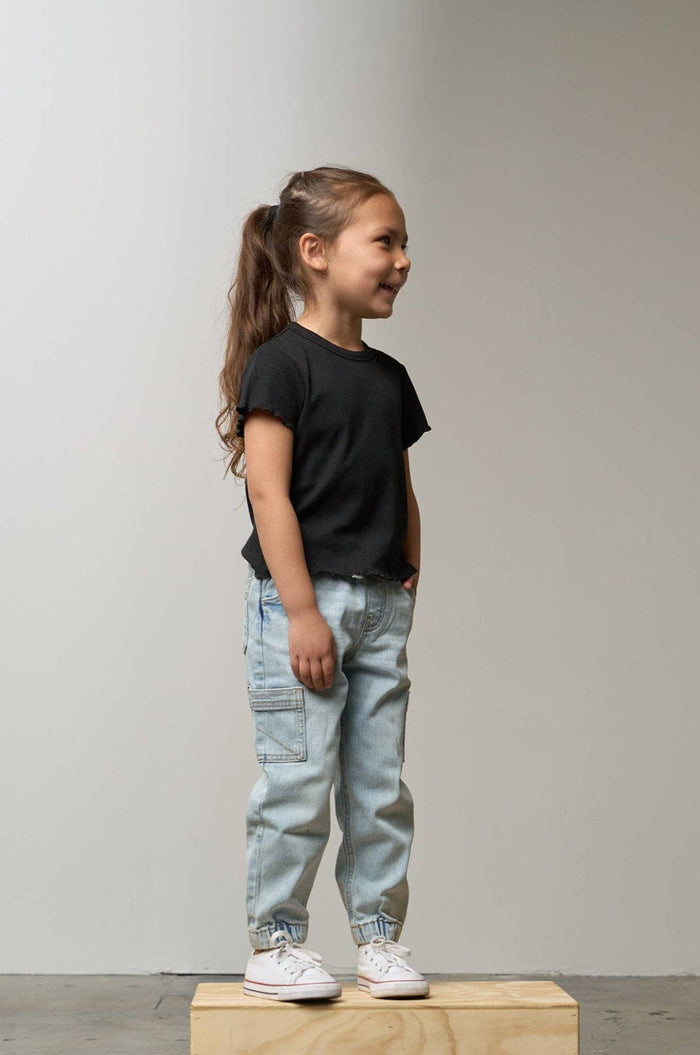 Cargo Denim Jogger - Light Wash