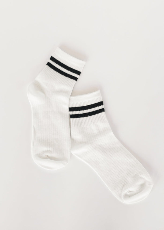 Casual Striped Cuff Ankle Socks Accessories