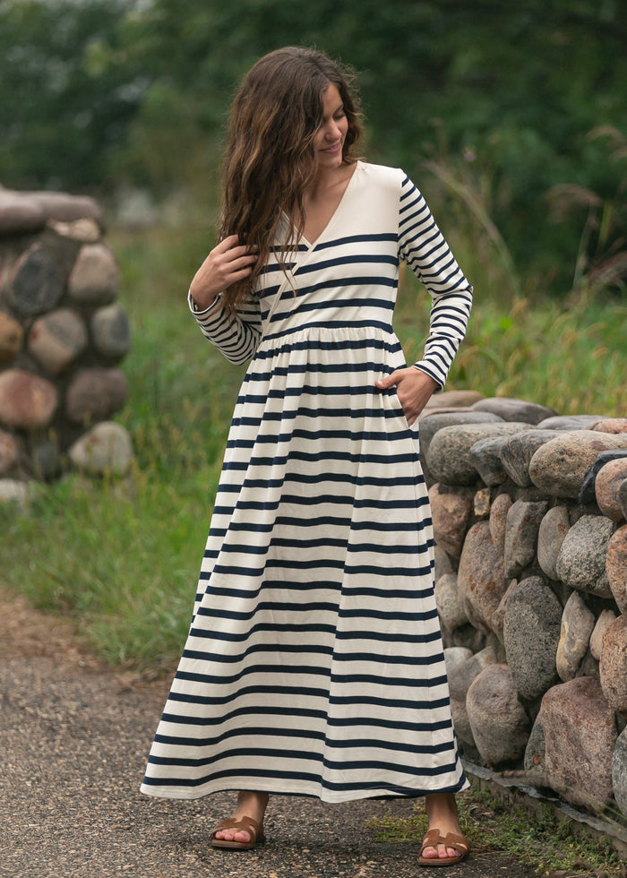 Celeste Striped Knit Maxi Dress FF Dresses