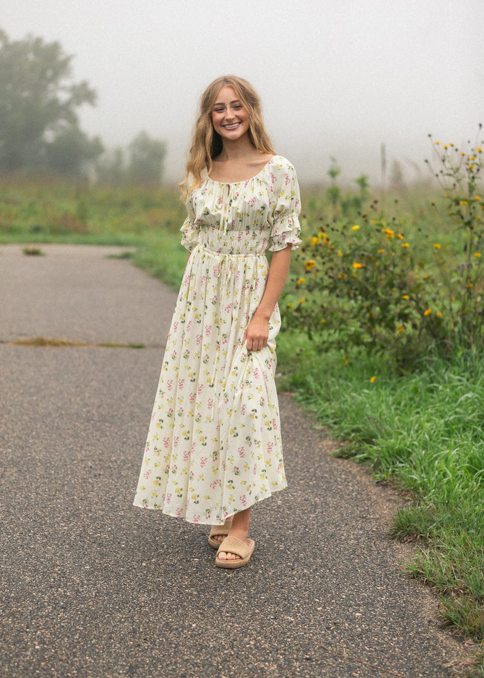Celine Puff Sleeve Floral Maxi Dress IC Dresses