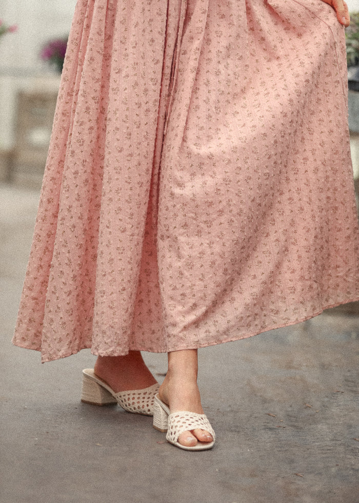 Celine Puff Sleeve Pink Floral Maxi Dress IC Dresses