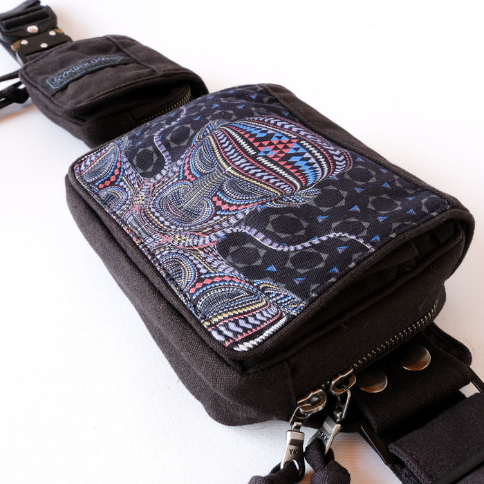 Chango Belt Bag - DMT entity visionary art with geometric fractals by Symbolika