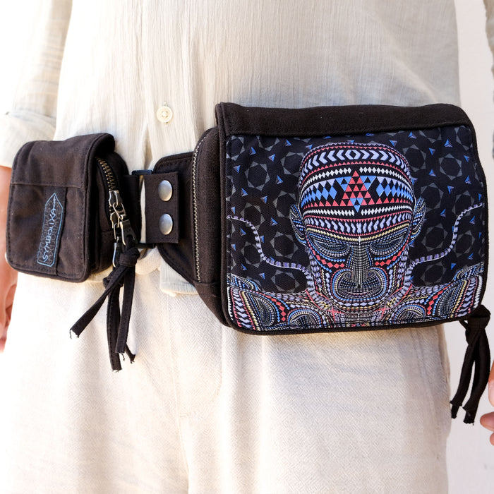 Chango Belt Bag — DMT Visionary Art Belt Bag - Detail Close-Up by Symbolika