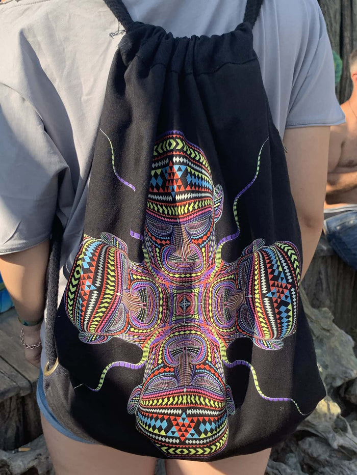 Chango Drawstring Bag Drawstring Bag - Back View by Symbolika