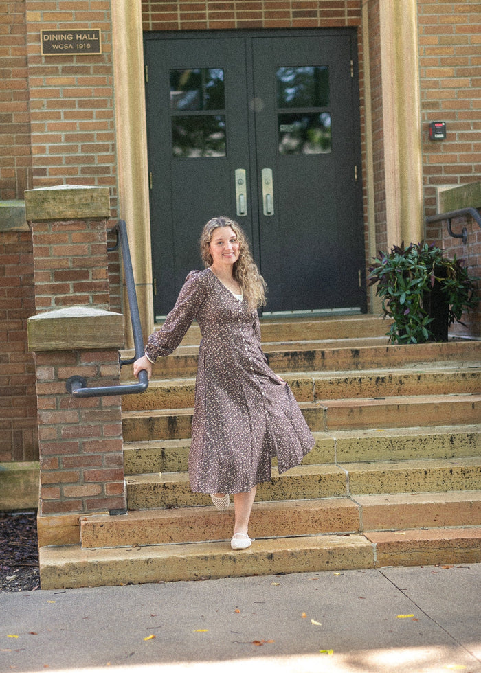 Chestnut Floral Button Down Dress FF Dresses