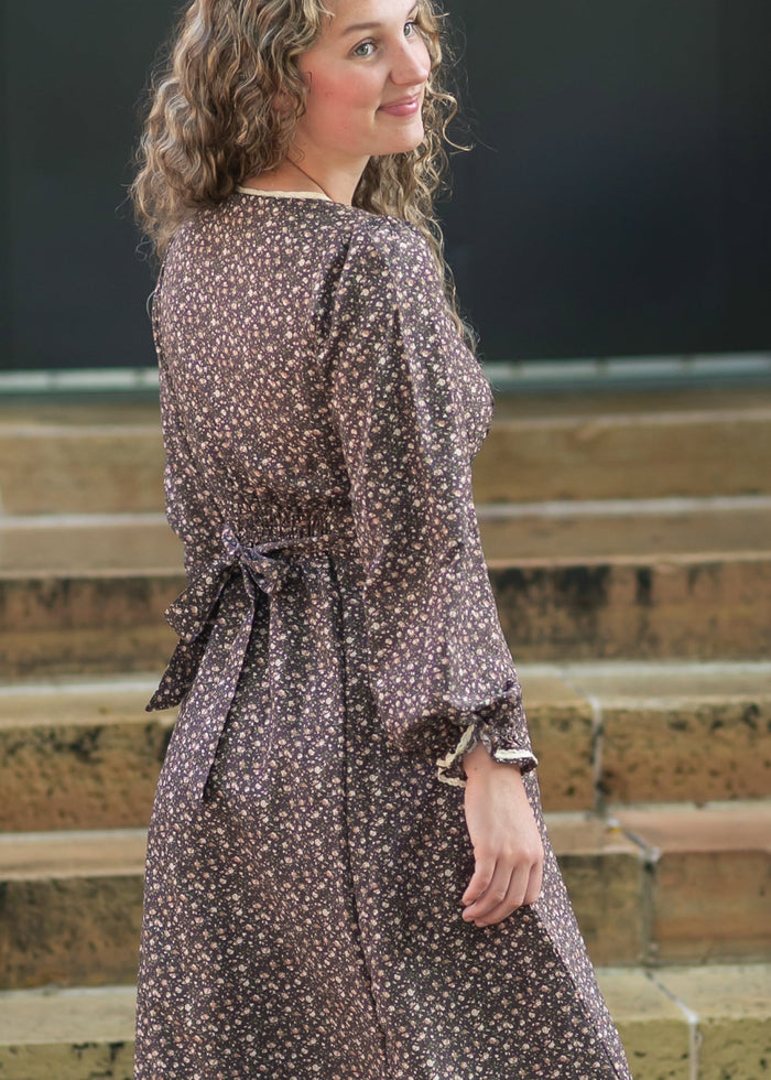 Chestnut Floral Button Down Dress FF Dresses
