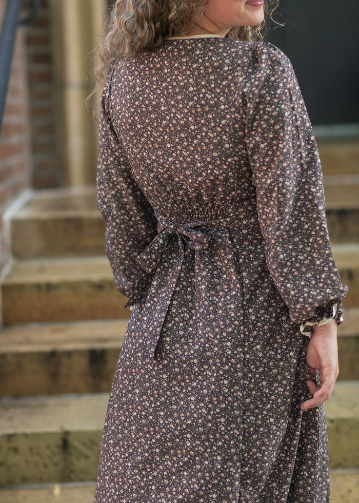 Chestnut Floral Button Down Dress FF Dresses