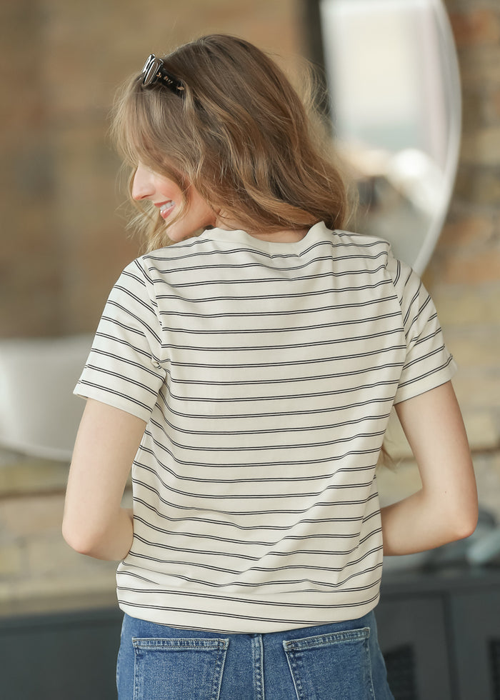 Chloe Cream Essential Striped Tee IC Tops