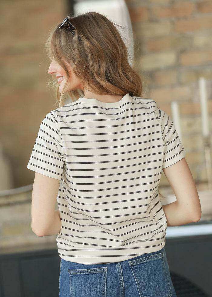 Chloe Cream Essential Striped Tee IC Tops
