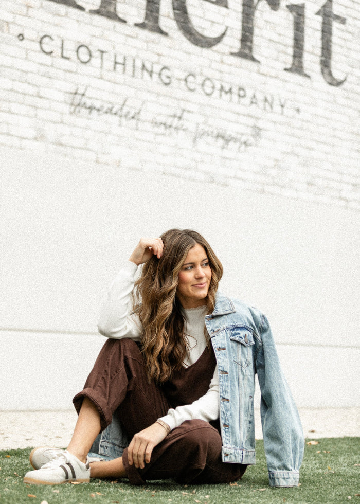 Chocolate Denim Wide Leg Overalls FF Pants