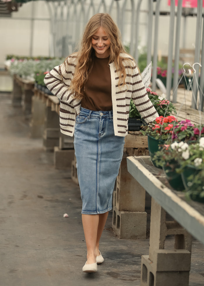 Chunky Knit Striped Cardigan - FINAL SALE FF Tops