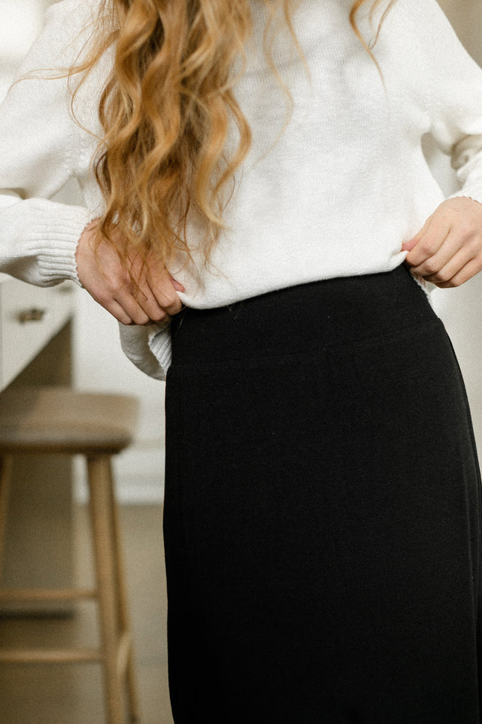 Clarise Black Premium Knit Maxi Skirt IC Skirts