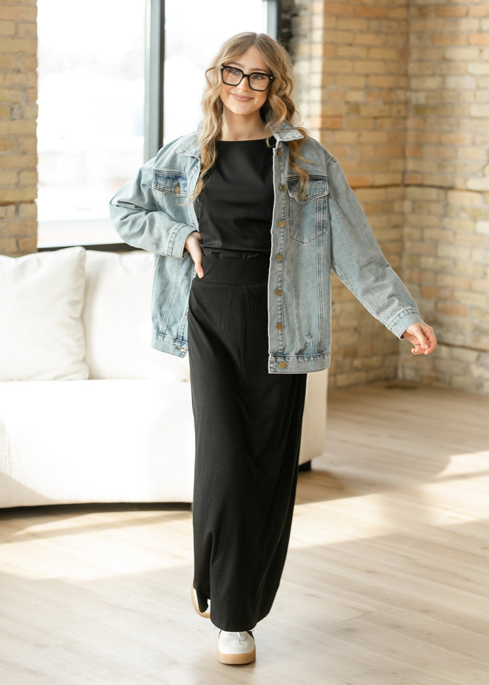 Clarise Black Premium Knit Maxi Skirt IC Skirts