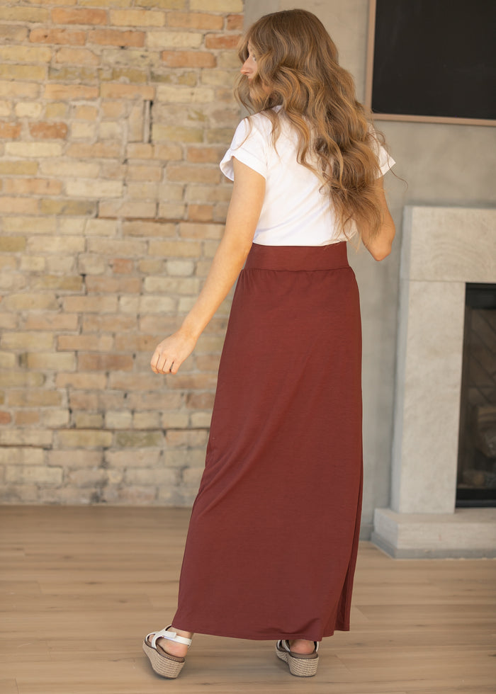 Clarise Rust Premium Knit Maxi Skirt IC Skirts