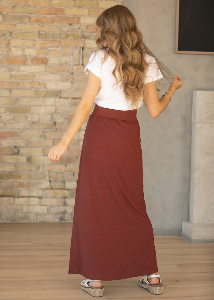 Clarise Rust Premium Knit Maxi Skirt IC Skirts