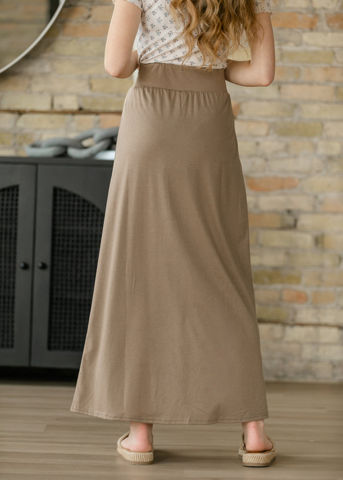 Clarise Taupe Premium Knit Maxi Skirt IC Skirts