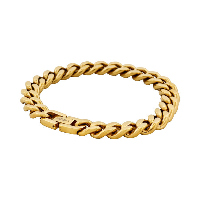 Classic Cuban Link Bracelet Ion Plated Gold (215 x 10mm)