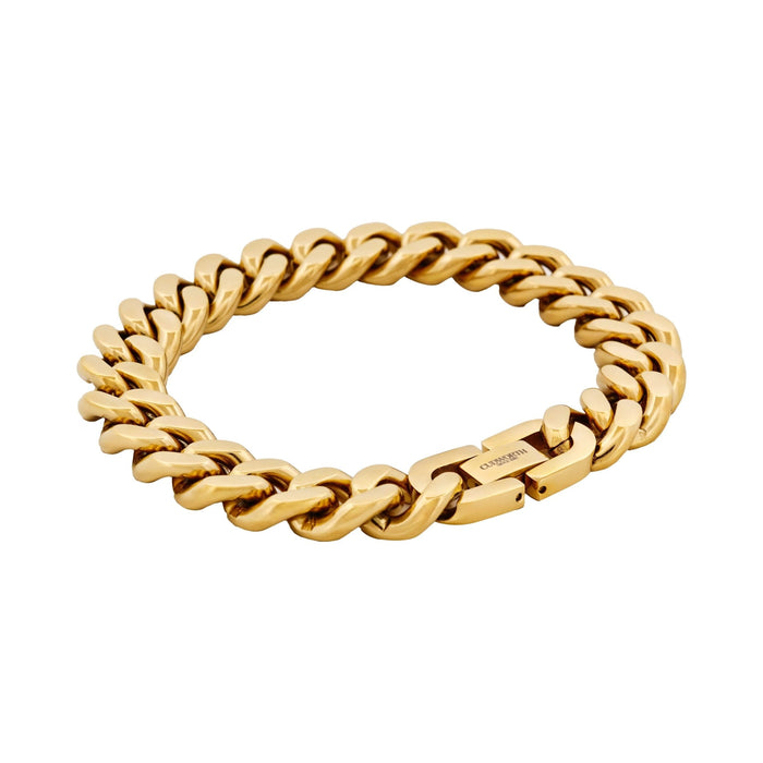 Classic Cuban Link Bracelet Ion Plated Gold (215 x 12mm)