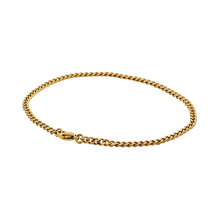 Classic Cuban Link Bracelet Ion Plated Gold (215 x 3mm)
