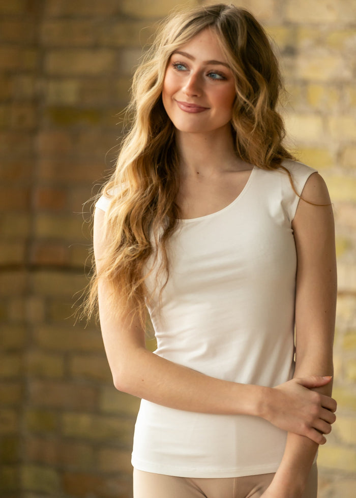 Classic Ivory Cap Sleeve Tank IC Layering Essentials