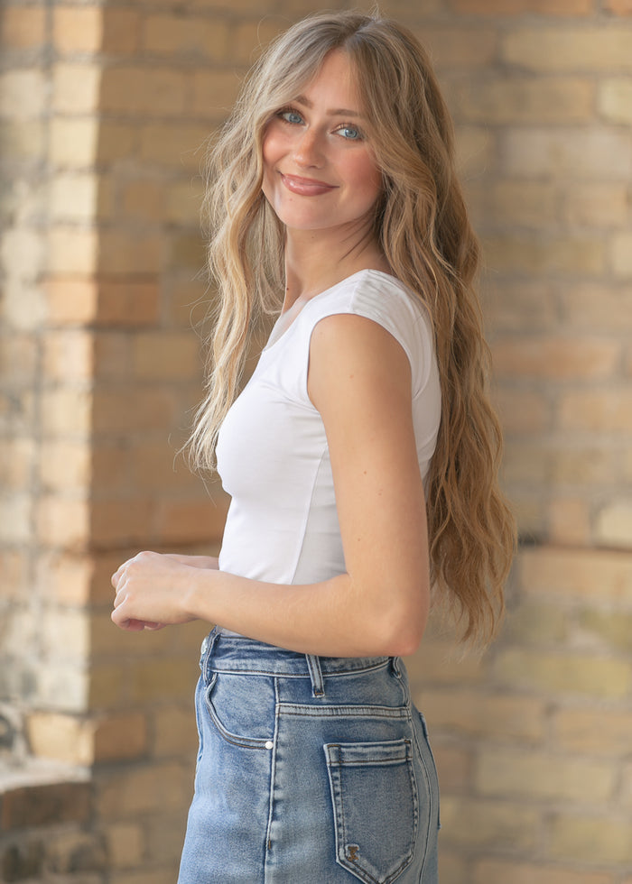 Classic White Cap Sleeve Tank IC Layering Essentials