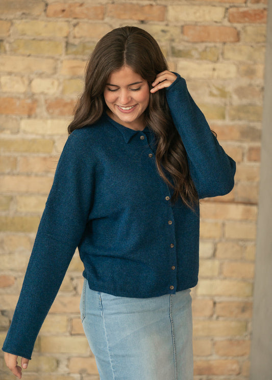 Collared Button Front Cardigan