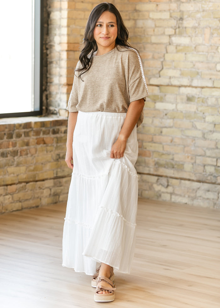 Contrast Stitch Detail Knit Top FF Tops