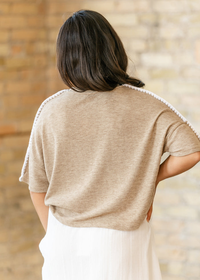 Contrast Stitch Detail Knit Top FF Tops