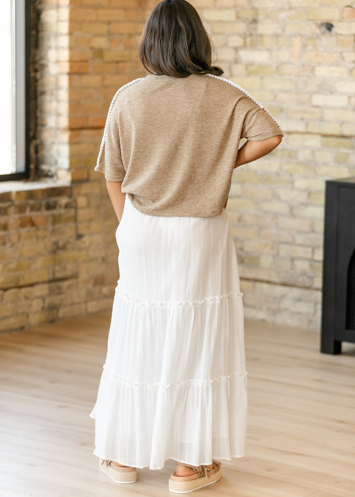 Contrast Stitch Detail Knit Top FF Tops