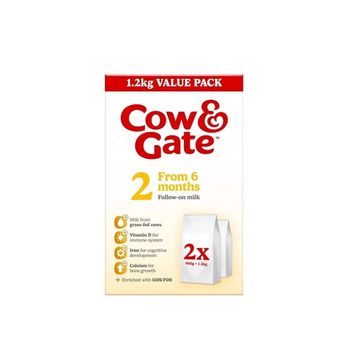 Cow & Gate 2 Follow On Milk Formula 6-12 months 1.2kg (2x600g) - ebebek