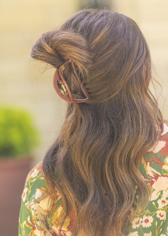 Crescent Hair Claw Clip Accessories Brown