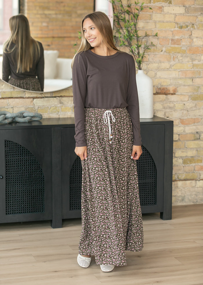 Crewneck Basic Ribbed Brown Top FF Tops