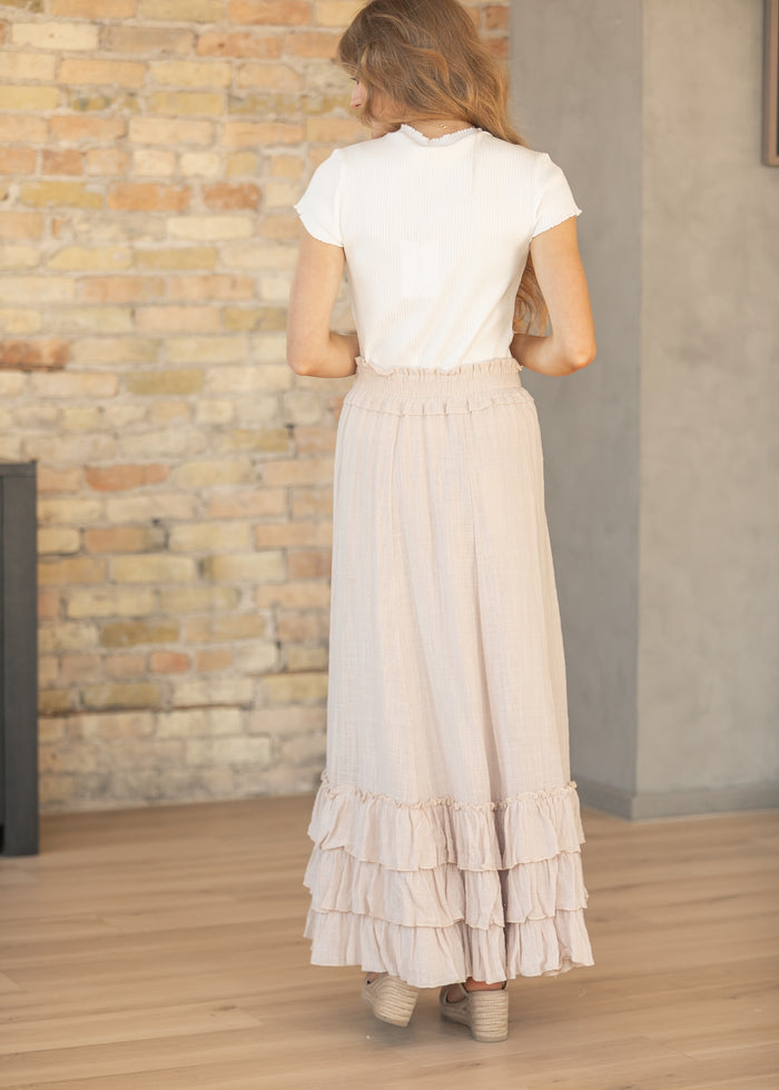 Crinkled Ruffle Maxi Skirt FF Skirts
