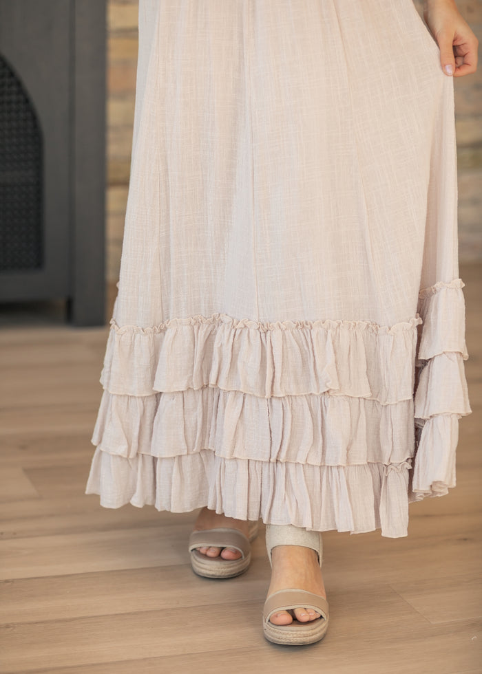 Crinkled Ruffle Maxi Skirt FF Skirts