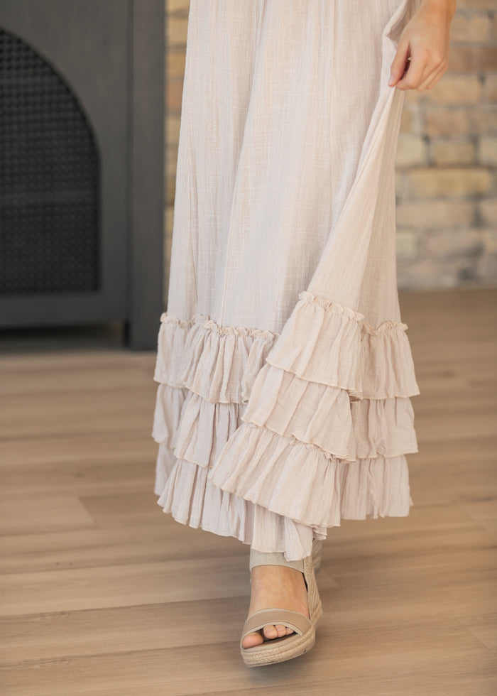 Crinkled Ruffle Maxi Skirt FF Skirts
