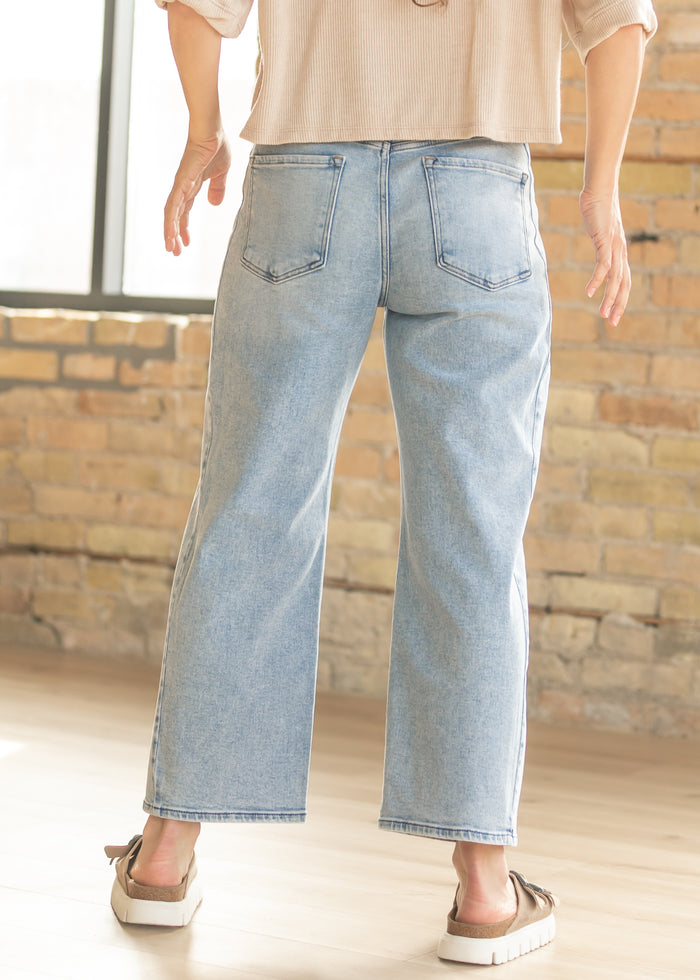 Cropped High Rise Barrel Jeans FF Pants