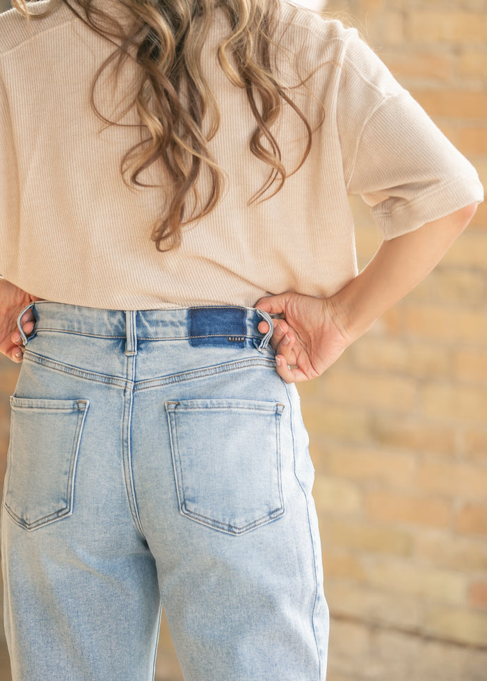 Cropped High Rise Barrel Jeans FF Pants