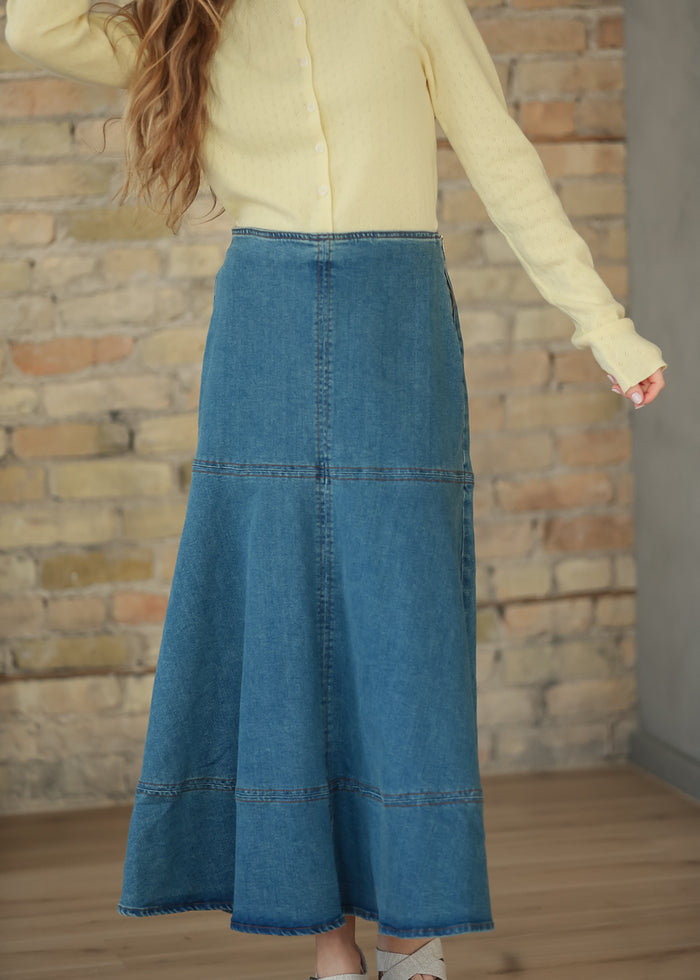 Cross Stitch A line Denim Skirt FF Skirts