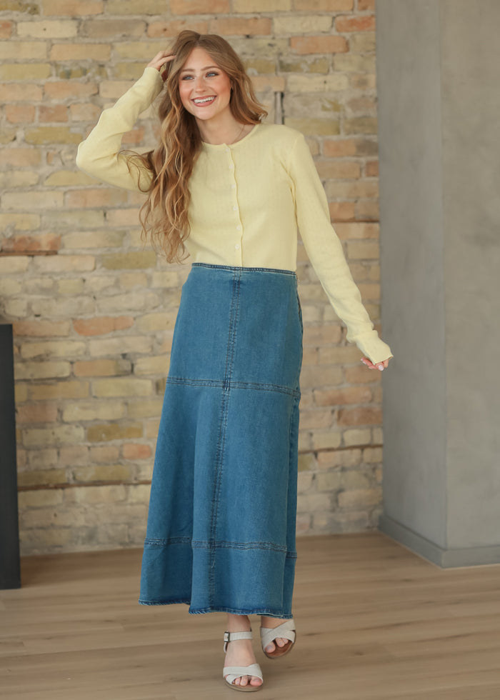 Cross Stitch A line Denim Skirt FF Skirts