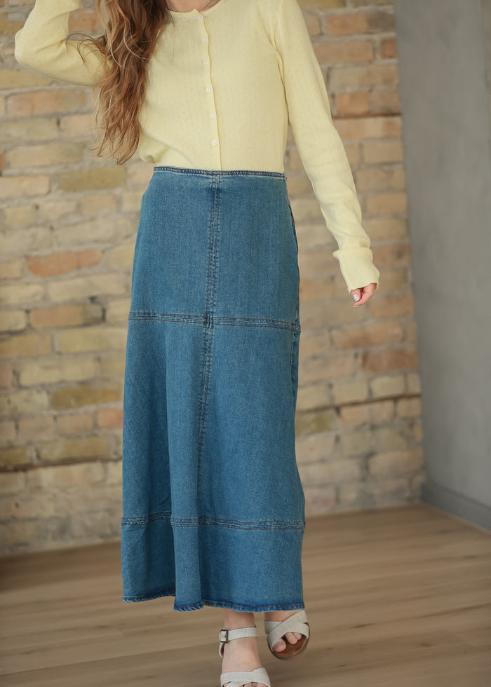 Cross Stitch A line Denim Skirt FF Skirts