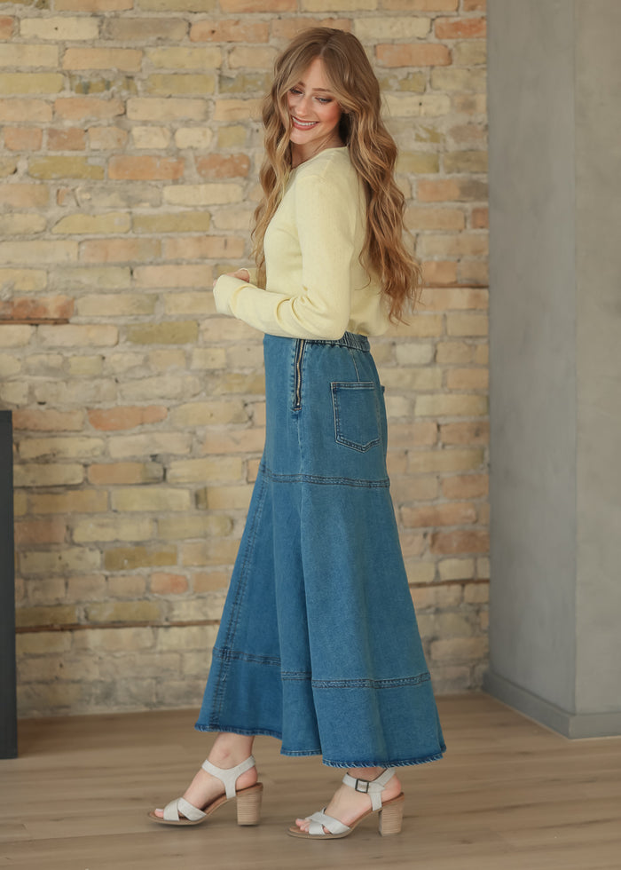Cross Stitch A line Denim Skirt FF Skirts