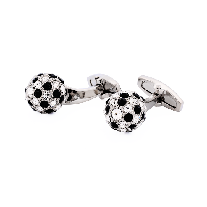 Crystal & Jet Ball Cufflinks