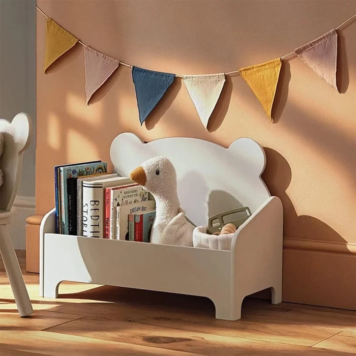 CuddleCo Play House Bear Book Storage - Pebble - ebebek